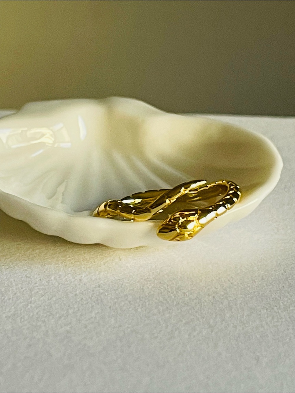 Gold Snake minimalist wrap ring size 7.5